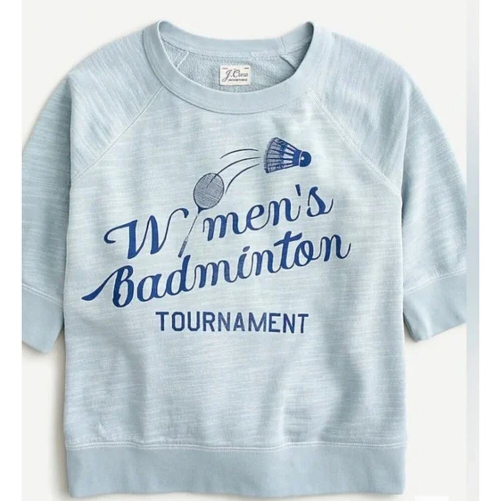 J Crew Short-sleeve vintage cotton terry "Badminton" sweatshirt Size Small